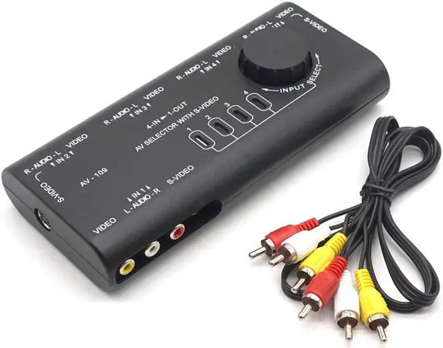 Alt view image 7 of 7 - Weastlinks AV Audio Video Signal Switcher 4 Input 1 Output Switch Video System