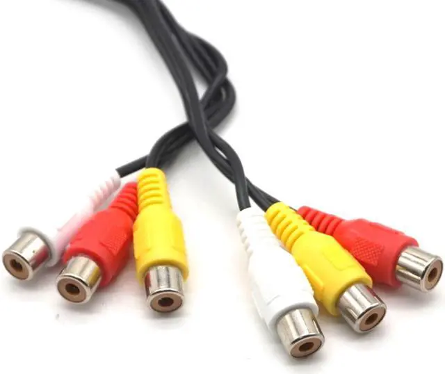 Alt view image 4 of 7 - Weastlinks 2pcs RCA Cable 3 RCA Male Jack to 6 RCA Female Plug Splitter Audio Video AV Adapter Cable