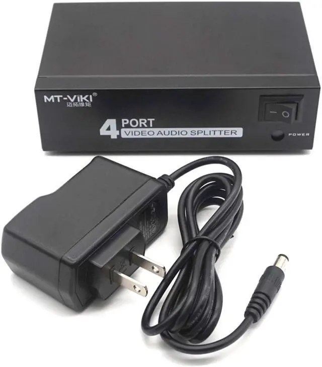 Alt view image 7 of 7 - Weastlinks 4 Port For AV Video Audio Splitter 1x4 One In Four Out RCA Splitter One For Four For AV Metal Shell