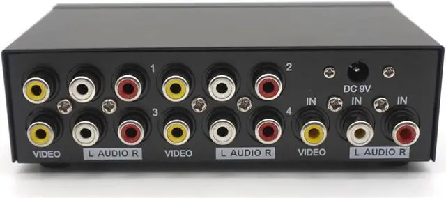 Alt view image 2 of 7 - Weastlinks 4 Port For AV Video Audio Splitter 1x4 One In Four Out RCA Splitter One For Four For AV Metal Shell