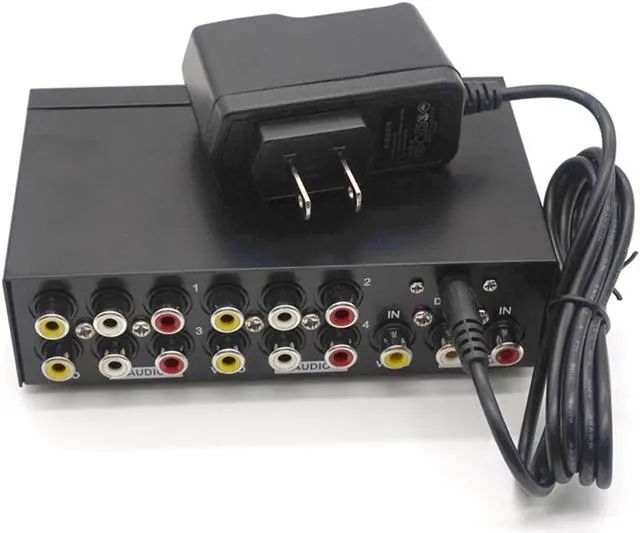 Alt view image 5 of 7 - Weastlinks 4 Port For AV Video Audio Splitter 1x4 One In Four Out RCA Splitter One For Four For AV Metal Shell