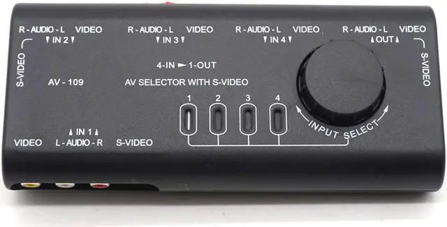 Alt view image 6 of 7 - Weastlinks AV Audio Video Signal Switcher 4 Input 1 Output Switch Video System