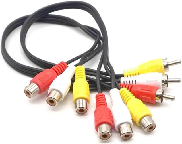 Alt view image 7 of 7 - Weastlinks 2pcs RCA Cable 3 RCA Male Jack to 6 RCA Female Plug Splitter Audio Video AV Adapter Cable