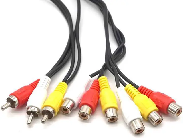 Alt view image 5 of 7 - Weastlinks 2pcs RCA Cable 3 RCA Male Jack to 6 RCA Female Plug Splitter Audio Video AV Adapter Cable