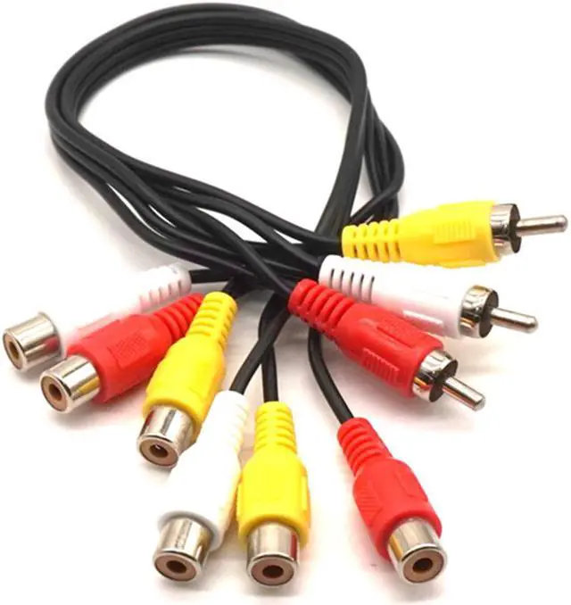Alt view image 2 of 7 - Weastlinks 2pcs RCA Cable 3 RCA Male Jack to 6 RCA Female Plug Splitter Audio Video AV Adapter Cable