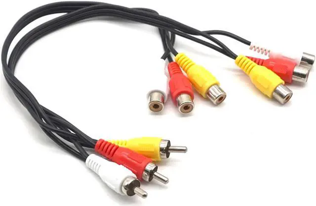 Main image of Weastlinks 2pcs RCA Cable 3 RCA Male Jack to 6 RCA Female Plug Splitter Audio Video AV Adapter Cable