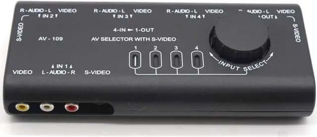 Main image of Weastlinks AV Audio Video Signal Switcher 4 Input 1 Output Switch Video System