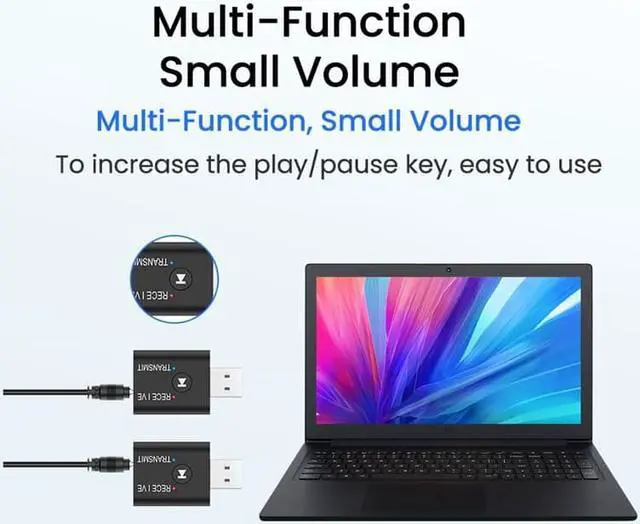 Alt view image 6 of 7 - Weastlinks Wireless Bluetooth 5.0 2 In 1 Bluetooth Receiver Transmitter HIFI Stereo 3.5mm Audio Adapter For Car TV Notebook Headset