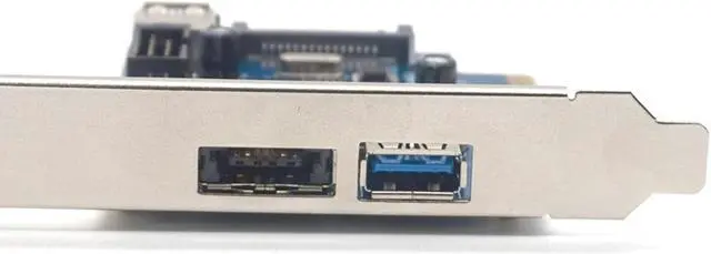 Alt view image 3 of 7 - Weastlinks PCI express to 2 ports USB3.0 + Power eSATA Converter Card with 9pin USB + 15pin SATA Power Socket