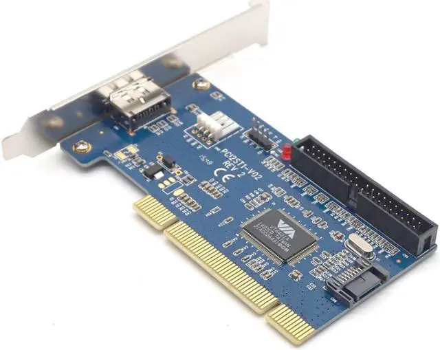 Alt view image 5 of 7 - Weastlinks PCI to Power eSATA card internal SATA+IDE hybrid card RAID 40pin pci to Power eSATA