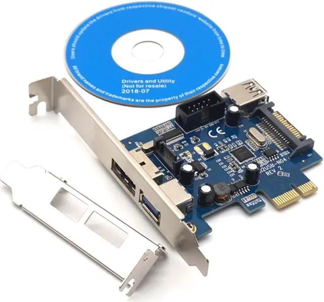 Alt view image 7 of 7 - Weastlinks PCI express to 2 ports USB3.0 + Power eSATA Converter Card with 9pin USB + 15pin SATA Power Socket