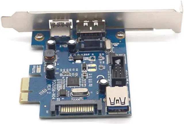 Alt view image 4 of 7 - Weastlinks PCI express to 2 ports USB3.0 + Power eSATA Converter Card with 9pin USB + 15pin SATA Power Socket