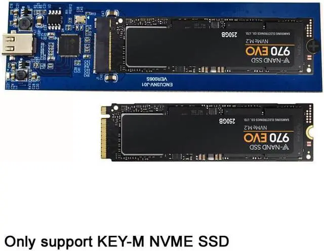 Alt view image 3 of 7 - Weastlinks M key NVME PCI Express M.2 SSD HDD Enclosure USB3.1 Type-c to PCI-e 3.0 4x NGFF 2280 External Mobile Box for Intel 600P 970 EVO