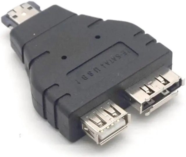 Alt view image 5 of 7 - Weastlinks Power ESATA to USB + ESATA Data Transfer Combo Male to USB Interface 2.0 eSATA Female Adapter