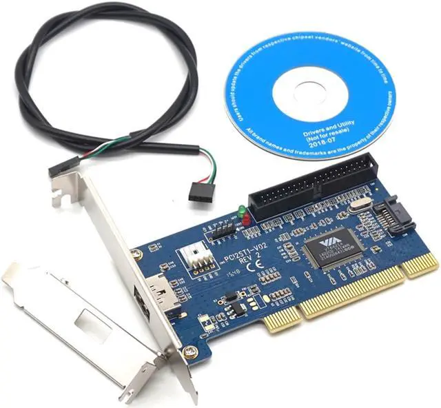 Alt view image 7 of 7 - Weastlinks PCI to Power eSATA card internal SATA+IDE hybrid card RAID 40pin pci to Power eSATA