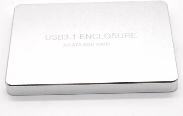 Alt view image 7 of 7 - Weastlinks SSD Enclosure USB-C USB3.1 Type-C to Dual 2 Port MSATA SSD Raid Hard Disk Box Shell