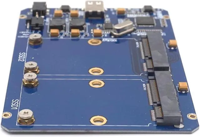 Alt view image 5 of 7 - Weastlinks SSD Enclosure USB-C USB3.1 Type-C to Dual 2 Port MSATA SSD Raid Hard Disk Box Shell