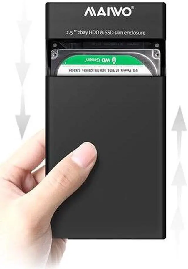 Alt view image 5 of 7 - Weastlinks Fast speed 2 Bay USB3.0 HDD Enclosure dual 2.5 Inch Hard Disk Drive Raid Enclosure Storage RAID0 RAID1 JBOD WIN8 Win10 MAC