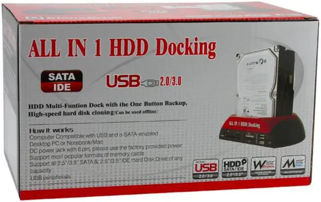 Alt view image 6 of 6 - Weastlinks 2.5" 3.5" SATA / IDE 2 Double - Dock HDD Docking Station e-SATA / Hub External Storage Enclosure Parts