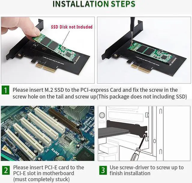Alt view image 6 of 6 - Weastlinks M.2 PCIe Adapter M2 NGFF SSD NVME M Key SATA-based B Key to PCI-e 3.0 X4 X8 X16 2230-2280 size M.2 ssd Controller Converter Card