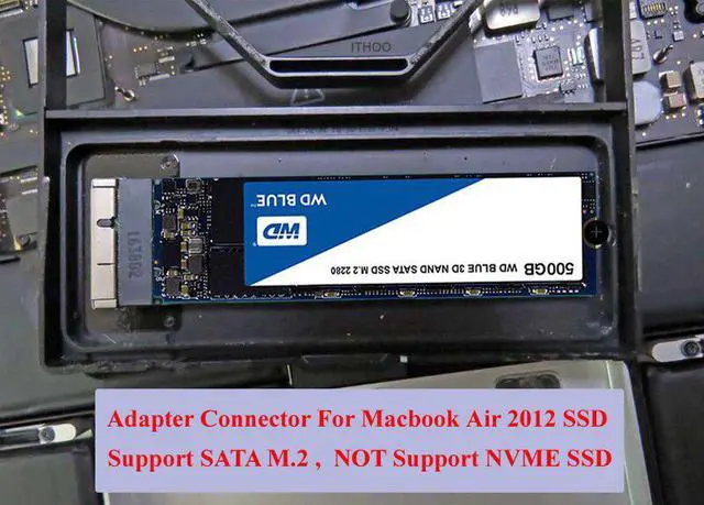 Alt view image 7 of 7 - Weastlinks M2 SSD Adapter M.2 NGFF B+M Key SATA SSD M2 Adapter for MacBook Pro Retina 2012 A1398 A1425 Converter Card for Apple SSD Adapter