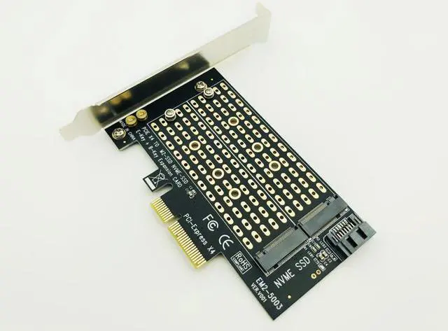 Alt view image 3 of 7 - Weastlinks PCIE to M2/M.2 Adapter SATA M.2 SSD PCIE Adapter NVME/M2 PCIE Adapter SSD M2 to SATA PCI-E Card M Key +B Key