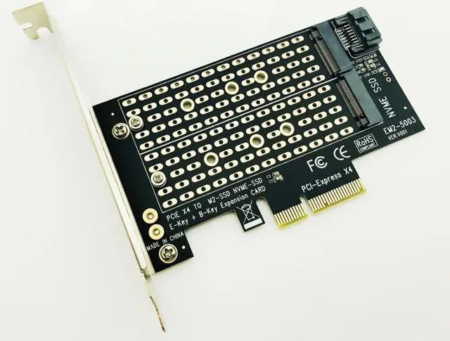 Alt view image 6 of 7 - Weastlinks PCIE to M2/M.2 Adapter SATA M.2 SSD PCIE Adapter NVME/M2 PCIE Adapter SSD M2 to SATA PCI-E Card M Key +B Key