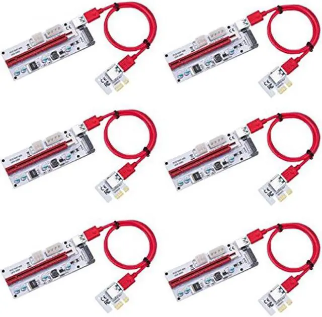 Main image of Weastlinks 6PCS 008S 3 In 1 PCIe PCI-E PCI Express Riser Card 1x To 16x USB 3.0 Data Cable For Bitcoin Mining BTC Graphics Card