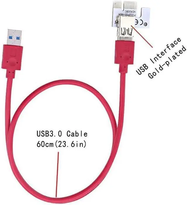 Alt view image 4 of 7 - Weastlinks 6PCS 008S 3 In 1 PCIe PCI-E PCI Express Riser Card 1x To 16x USB 3.0 Data Cable For Bitcoin Mining BTC Graphics Card