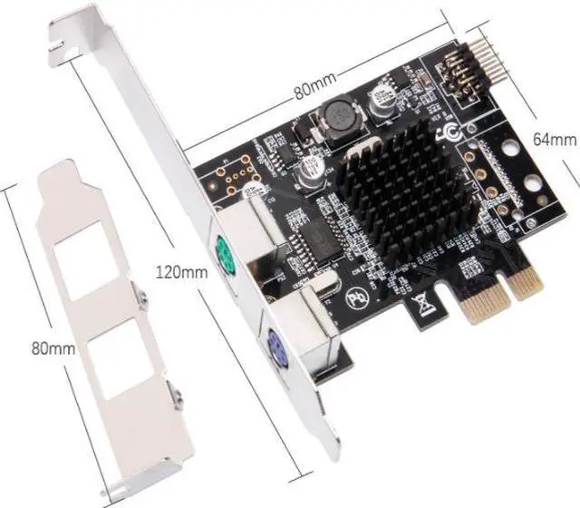 Alt view image 6 of 6 - Weastlinks PCIE to 2xPS2 PS/2 Port For PC Keyboard Mouse Adapter Card