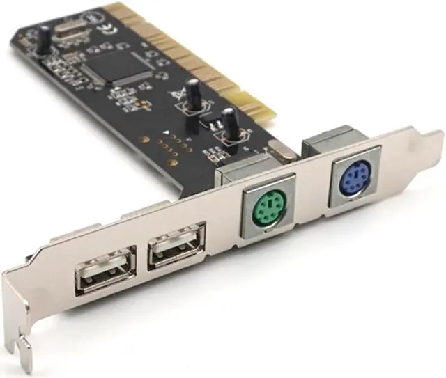 Alt view image 7 of 7 - Weastlinks 2 Ports PS2 PS/2 PCI Card+2 Ports USB2.0 PCI to PS2 Card With 2 Ports USB