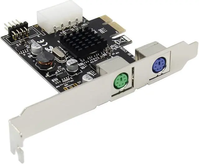 Alt view image 5 of 7 - Weastlinks PCIE to 2xPS2 PS/2 Port For PC Keyboard Mouse Adapter Card
