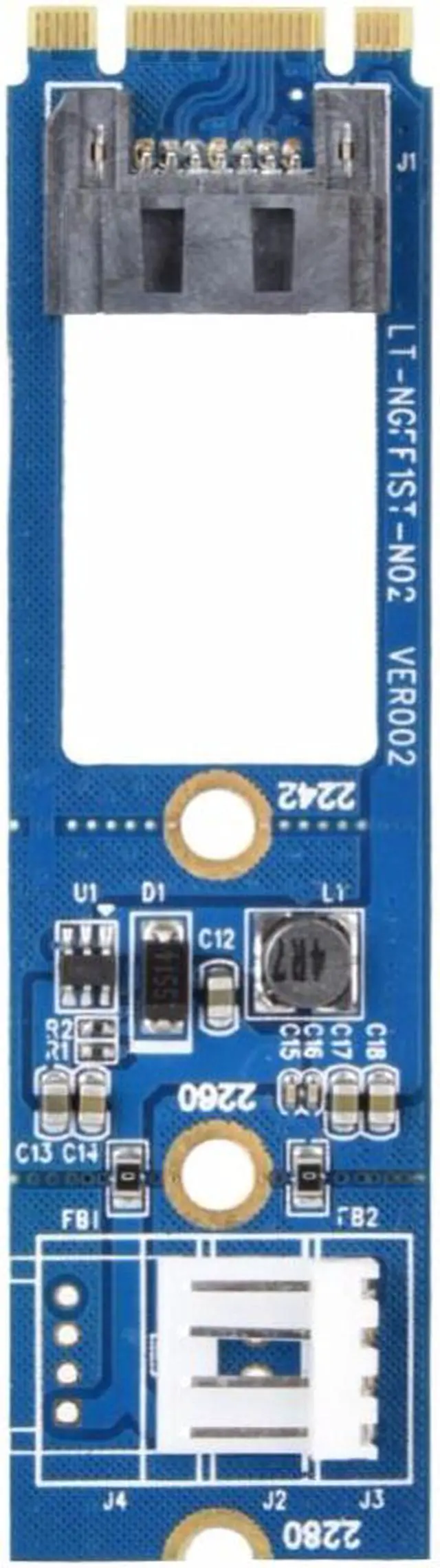 Alt view image 5 of 7 - Weastlinks M.2 TO SATA M.2 NGFF SATA to 7Pin SATA Horizontal Converter Adapter Card Expansion Card+4Pin Power Cable for WinXP Win7 Win8