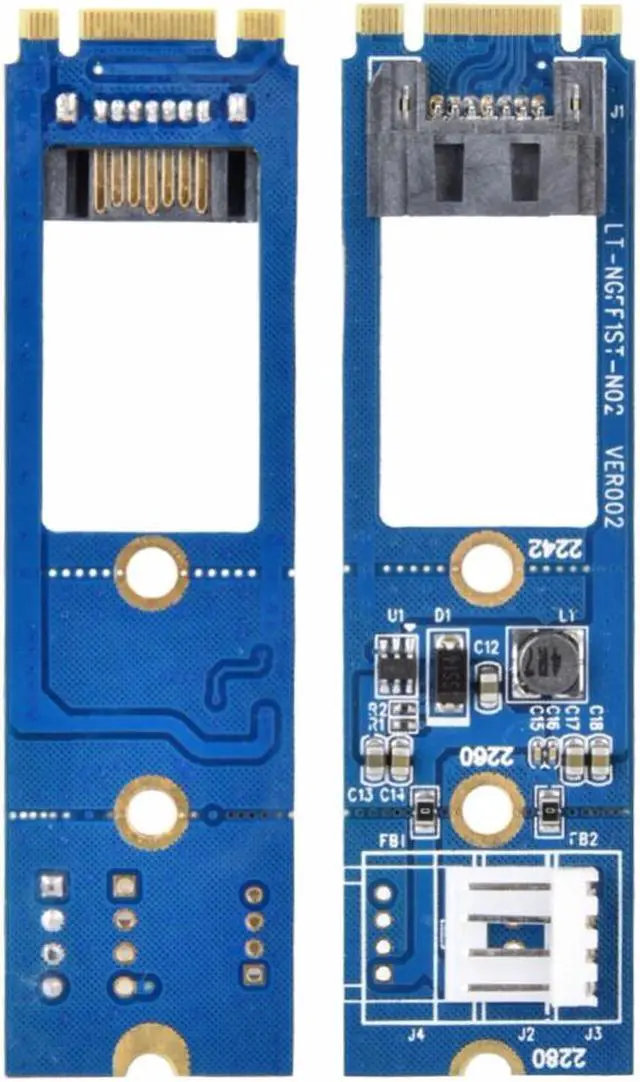 Alt view image 3 of 7 - Weastlinks M.2 TO SATA M.2 NGFF SATA to 7Pin SATA Horizontal Converter Adapter Card Expansion Card+4Pin Power Cable for WinXP Win7 Win8