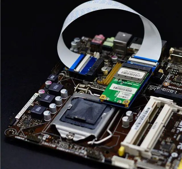 Alt view image 4 of 4 - Weastlinks Mini PCI-E/mSATA Flexible Extender Cable Wire with SIM 8Pin Card Slot/MiniCard Extender Bracket for WIFI / WWAN/WLAN module