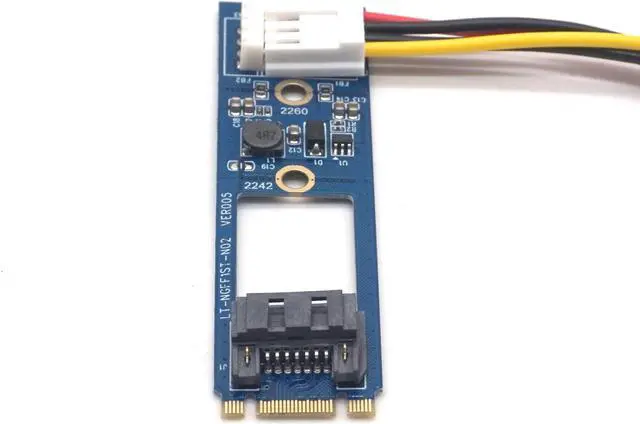 Alt view image 4 of 7 - Weastlinks M.2 TO SATA M.2 NGFF SATA to 7Pin SATA Horizontal Converter Adapter Card Expansion Card+4Pin Power Cable for WinXP Win7 Win8