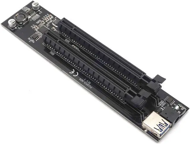 Alt view image 2 of 7 - Weastlinks PCI-e x1 to 2 ports PCIe slots Adapter PCI express to PCIe Riser card with Case