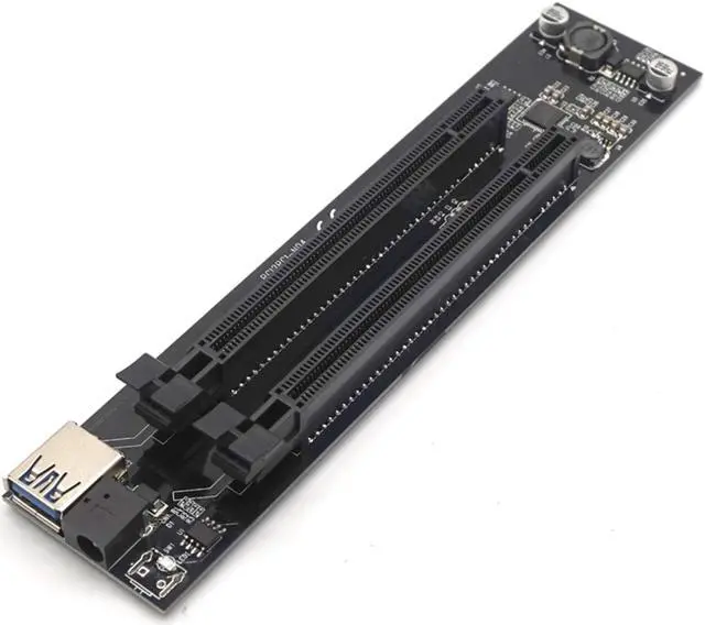 Alt view image 5 of 7 - Weastlinks PCI-e x1 to 2 ports PCIe slots Adapter PCI express to PCIe Riser card with Case