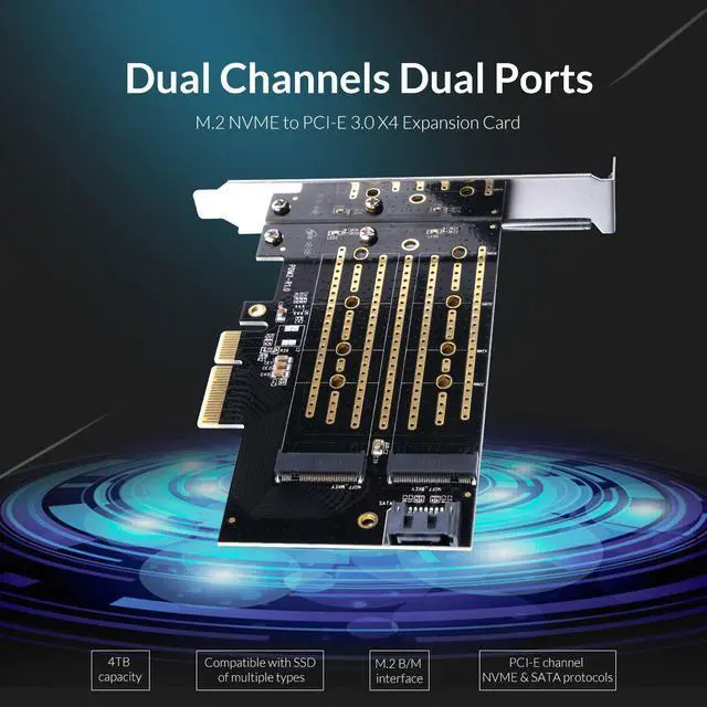 Alt view image 3 of 7 - Weastlinks PCI-E Express M.2 M B key Interface SSD M.2 NVME to PCI-E 3.0 X4 Gen3 Convert Card Support 2230-2280 Size Super Speed Card