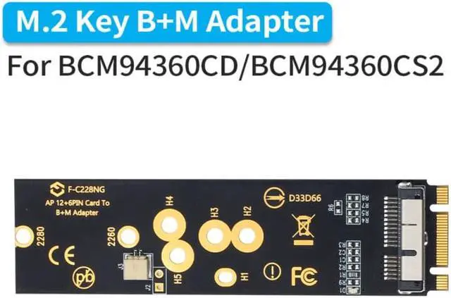 Main image of Weastlinks Wireless PCIEBT2 12+6 Pin Bluetooth WiFi Card Module to M.2 NGFF Key B+M Adapter for Mac OS For BCM94360CD BCM94360CS2