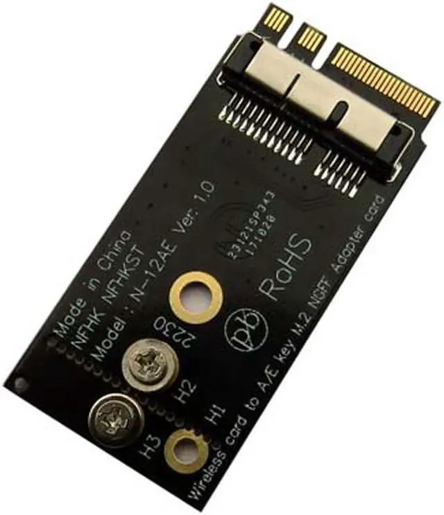 Alt view image 2 of 3 - Weastlinks BCM94360CS2 BCM943224PCIEBT2 Wireless Card to NGFF M.2 Key A/E Adapter for Mac OS