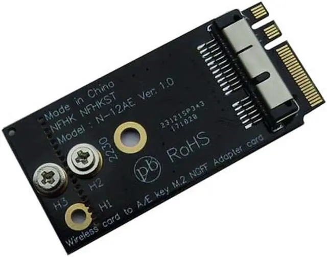 Alt view image 3 of 3 - Weastlinks BCM94360CS2 BCM943224PCIEBT2 Wireless Card to NGFF M.2 Key A/E Adapter for Mac OS