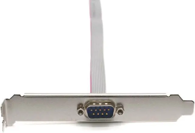 Alt view image 6 of 7 - Weastlinks 2PCS Serial 9 pin DB9 RS232 Motherboard Com Port Ribbon Cable Connector Bracket 27cm Cables