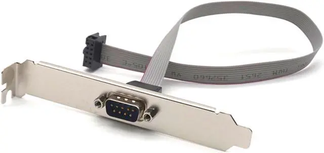 Alt view image 2 of 7 - Weastlinks 2PCS Serial 9 pin DB9 RS232 Motherboard Com Port Ribbon Cable Connector Bracket 27cm Cables