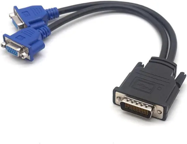 Alt view image 2 of 7 - Weastlinks DMS-59pin Male to Dual 15Pin VGA RGB Female Splitter Extension Cable for PC Graphics Card