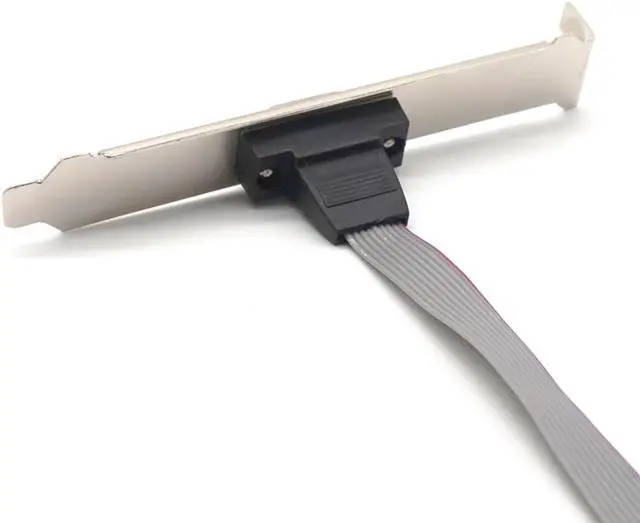 Alt view image 5 of 7 - Weastlinks 2PCS Serial 9 pin DB9 RS232 Motherboard Com Port Ribbon Cable Connector Bracket 27cm Cables