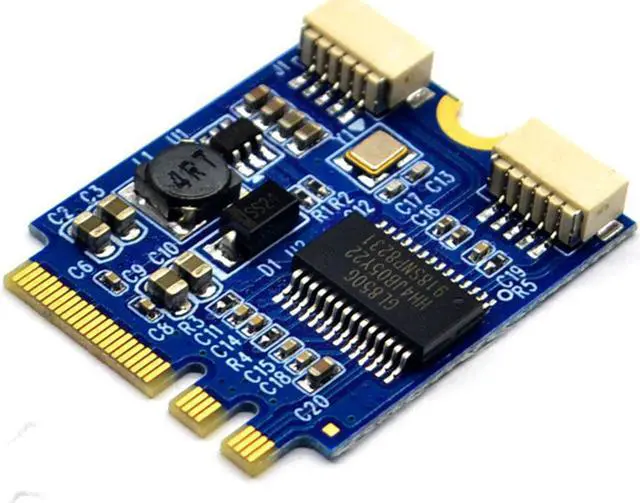 Alt view image 2 of 7 - Weastlinks Riser Card M.2 to USB M.2 for NGFF KEY A-E to Dual USB2.0 Expansion Card Converter Cable USB M.2 Riser Cable Adapter