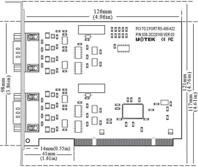 Alt view image 5 of 8 - Weastlinks 2-Ports PCI to RS485/422 Multi-Serial Port Card with 2.5KV isolation protection 2 Port RS485 RS422 COM Serial Port UT-712