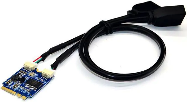 Alt view image 7 of 7 - Weastlinks Riser Card M.2 to USB M.2 for NGFF KEY A-E to Dual USB2.0 Expansion Card Converter Cable USB M.2 Riser Cable Adapter