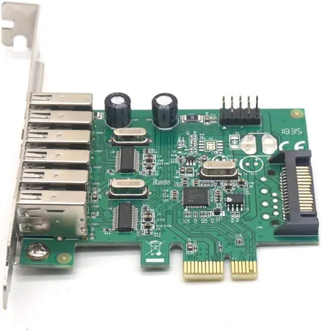Alt view image 6 of 7 - Weastlinks 6 Ports USB 2.0 PCIE HUB CARD Renesas usb expansion USB 2.0 PCI-Express card (6 external Ports and 2 internal Ports)